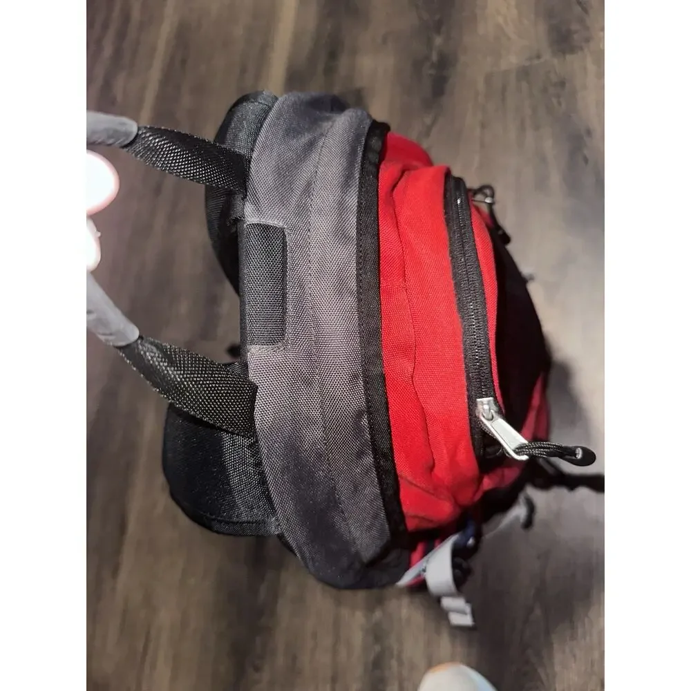 Vintage The North Face Torrent Backpack Red Black Grey Multiple Compartments